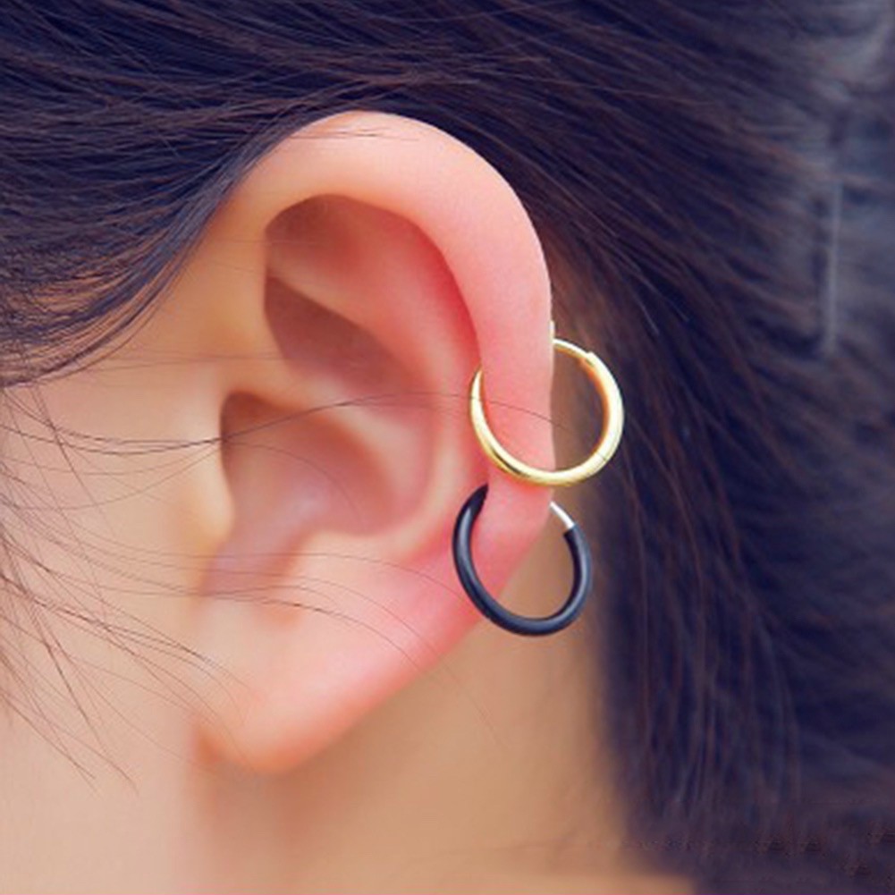 Khuyên tai, khuyên xỏ mũi hợp kim đính đá xinh xắn cho nam nữ