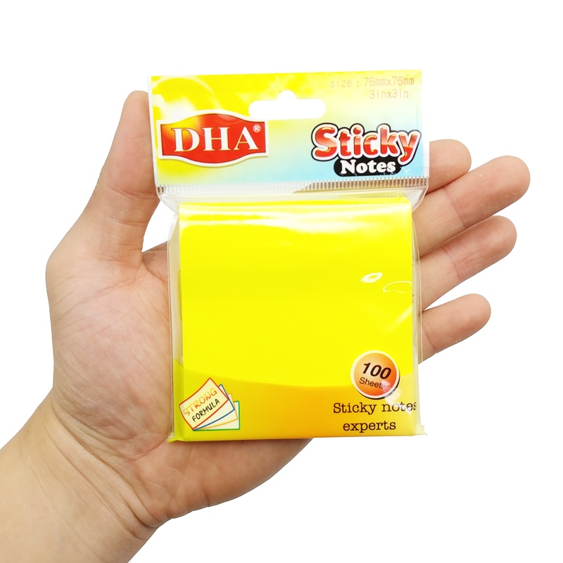 Giấy Note 76 x 76 mm - DHA DH-9703 - Màu Vàng (100 Tờ)