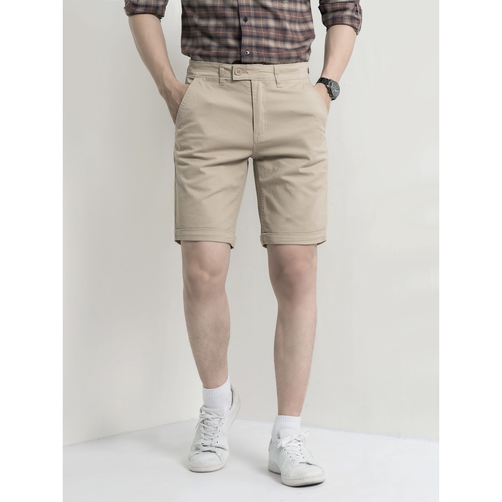 Basic Quần Shorts Khaki Ceffylo 5 Màu Cơ Bản, Chất Liệu Kaki Co Giãn Nhẹ, Không Bai Xù