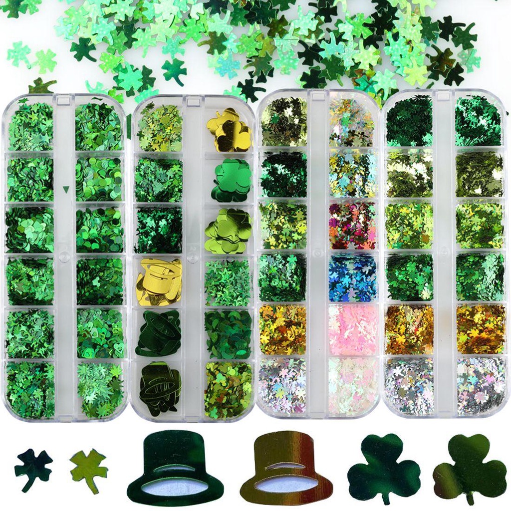 Dyruidoj Hộp Kim Tuyến Lấp Lánh Trang Trí Móng Tay Nghệ Thuật Phong Cách Ailen Ba Chiều DIY