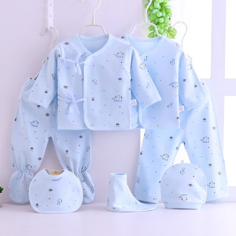 Set 7 Món Đồ Lót Cotton Thời Trang Xuân Thu Cho Bé Sơ Sinh