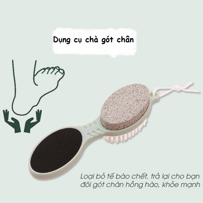 Chà gót chân - Dụng cụ chà gót chân tẩy da chết bằng nhựa và đá bọt