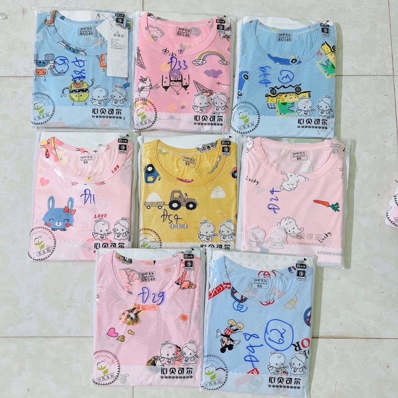 Chọn Mẫu Size Đại 7  Bộ cộc xuất hàn in tràn chất cotton lạnh hàng quảng châu cho bé trai bé gái