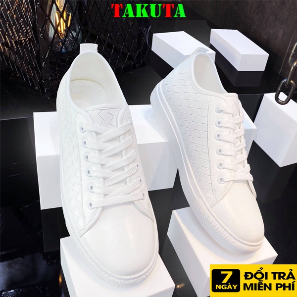 Giày Sneaker Nam thể thao màu trắng cổ cao cho học sinh phong cách Hàn Quốc 2019 - KHO GIÀY 68 (KG23)