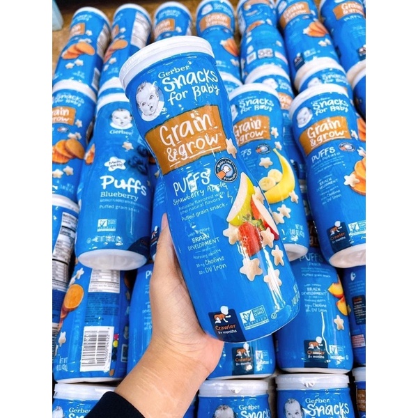 (MẪU MỚI) Bánh ăn dặm Oganic Gerber Mỹ hộp 42g date 2023