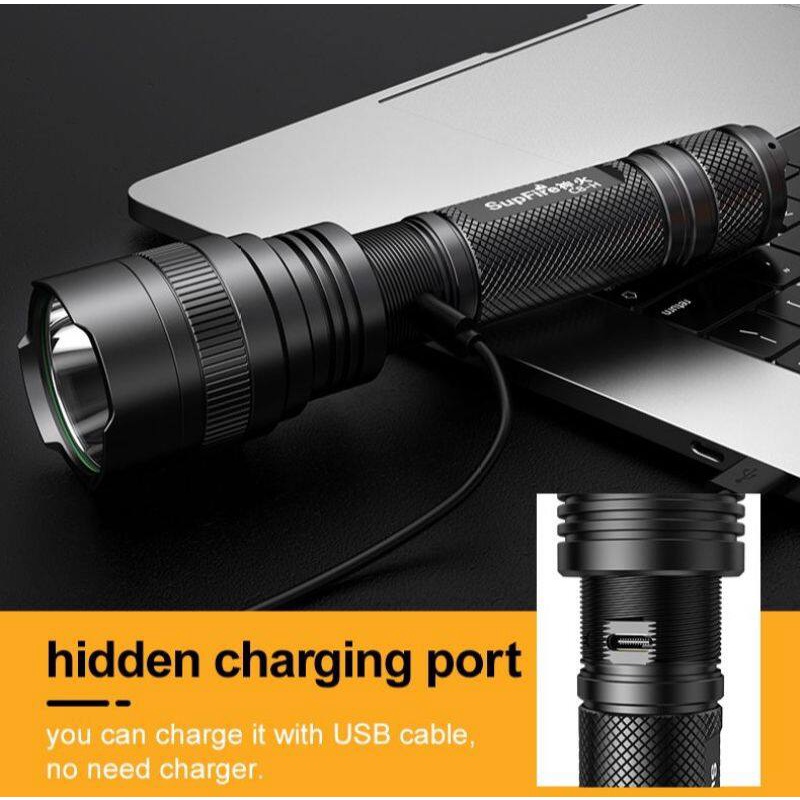 Đèn pin siêu sáng SUPERFIRE C8-H bằng hợp kim nhôm đa dụng