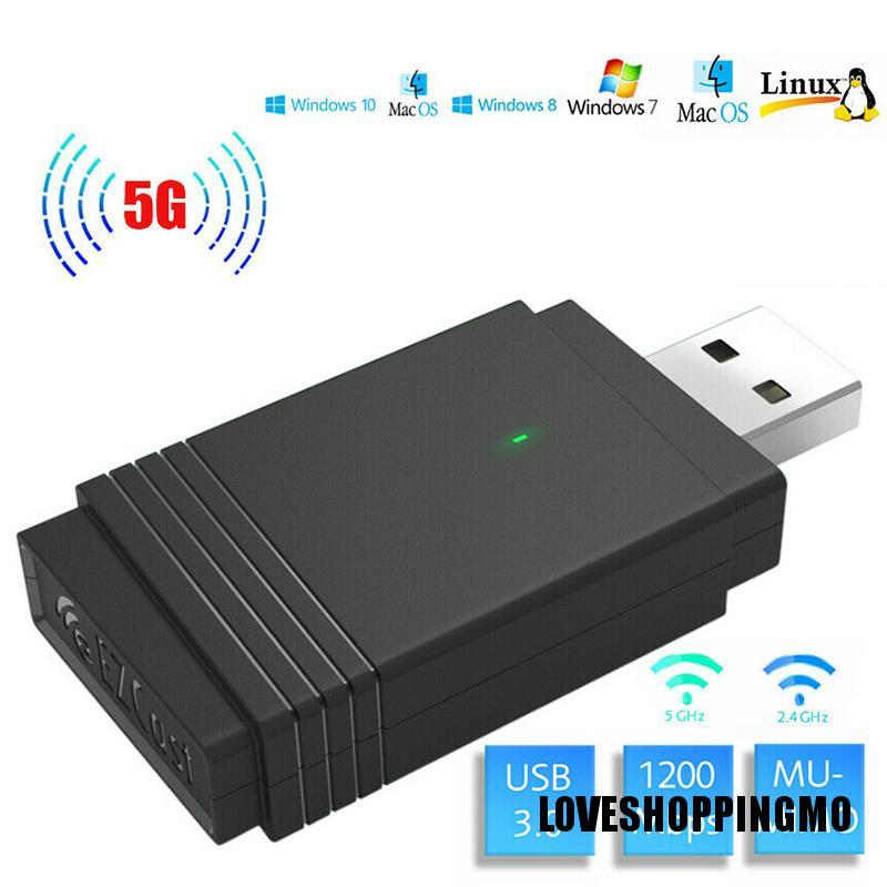 Bộ Chuyển Đổi Wifi Không Dây 1200mbps Usb 3.0 5g / 2.4g Bluetooth 5.0