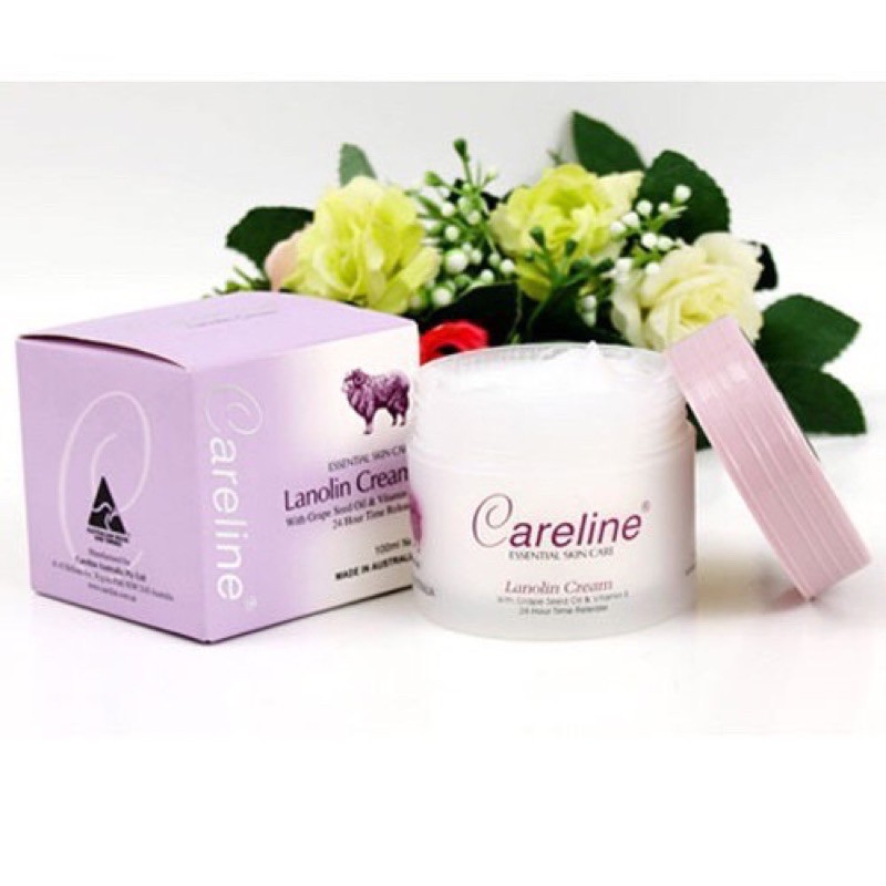 Kem dưỡng ẩm mỡ cừu (tím), nhau thai cừu (cam) Careline Lanolin/Placenta Cream, Úc (100ml) cho mọi lứa tuổi