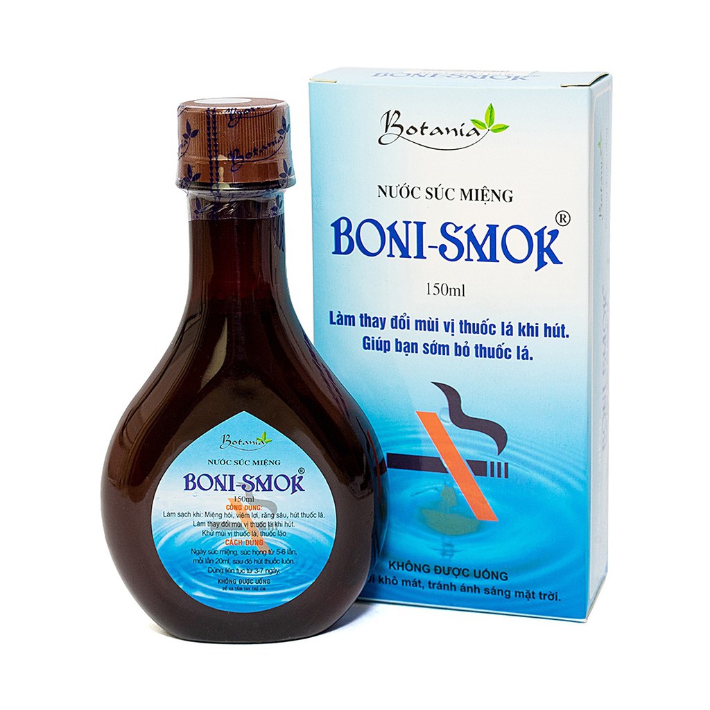 Nước súc miệng giúp bỏ thuốc lá Boni Smok - Cai thuốc lá Khử hôi miệng, chống sâu răng