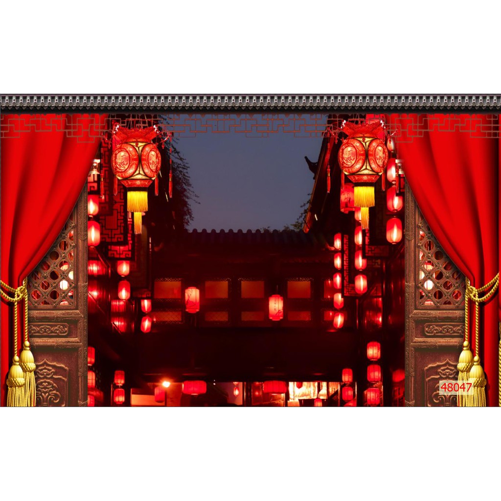 Tranh lụa 3d Hồng Kông Phố Cổ Kích Thước 1,5m x 2m HKPC04