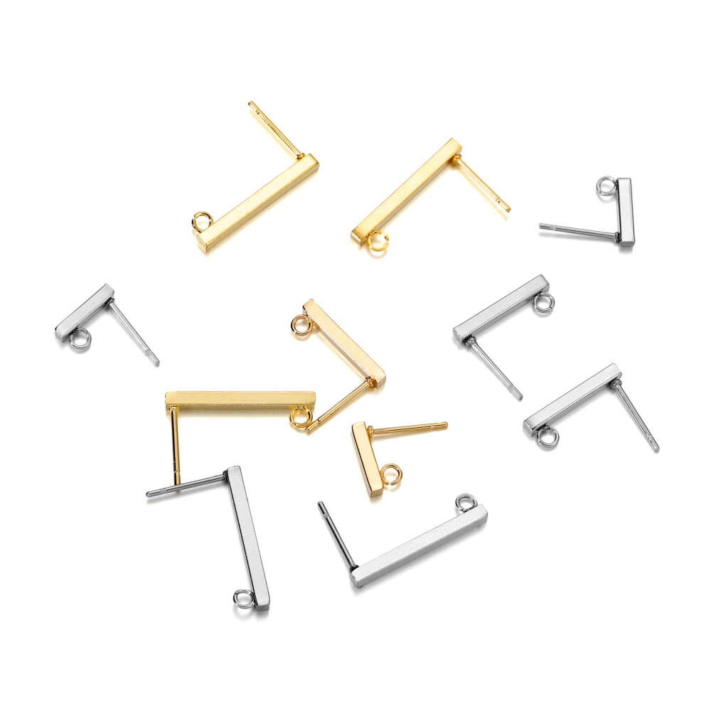 Set 20 bông tai ST.KUNKKA hình chữ T bằng thép không gỉ thiết kế đơn giản và hiện đại