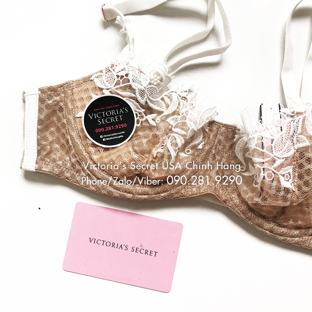 (34A/A75 - Bill Mỹ) - Áo ngực nude hoa trắng (87) không mút, Dream Angels, Nude Coco - Victoria's Secret USA | BigBuy360 - bigbuy360.vn