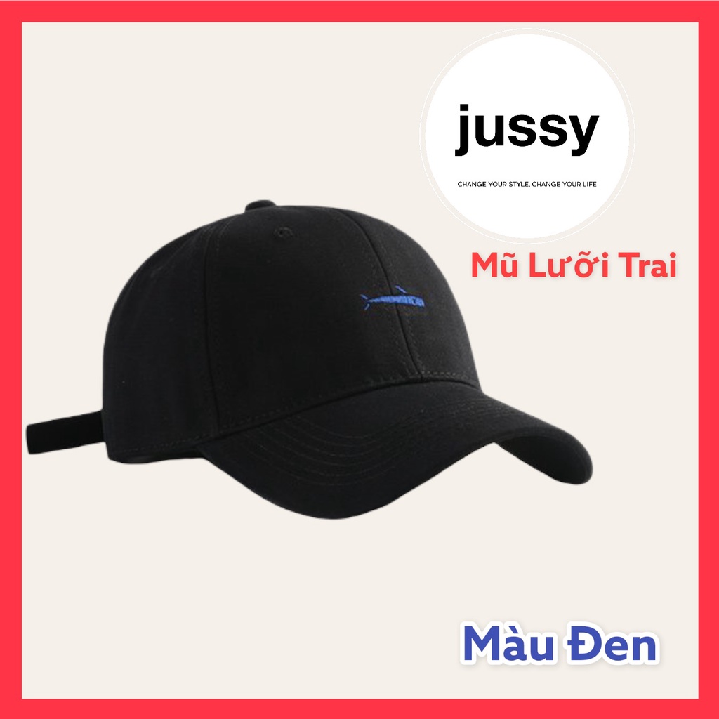 Mũ Lưỡi Trai Jussy Thêu Hình Cá Voi Nhiều Màu Hot Trend Phong Cách Nón Lưỡi Trai Hàn Quốc Form Mềm Chất Vải Cotton