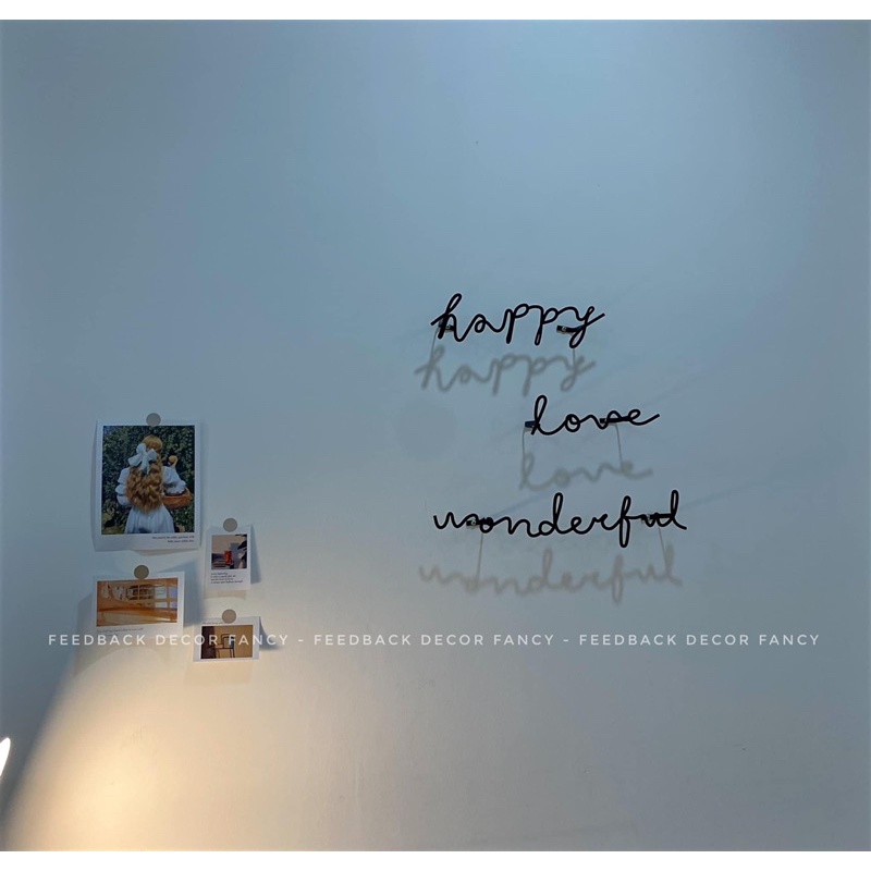 Chữ sắt treo tường trang trí nhà, Chữ wonderful, love, hello, happy, home, merci - Decor Fancy