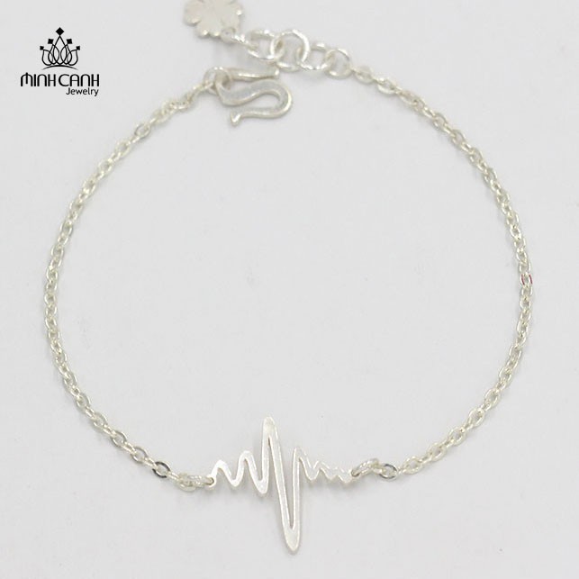 Lắc Tay Bạc Nhịp Tim Loại Trơn Không Đính Đá - Minh Canh Jewelry