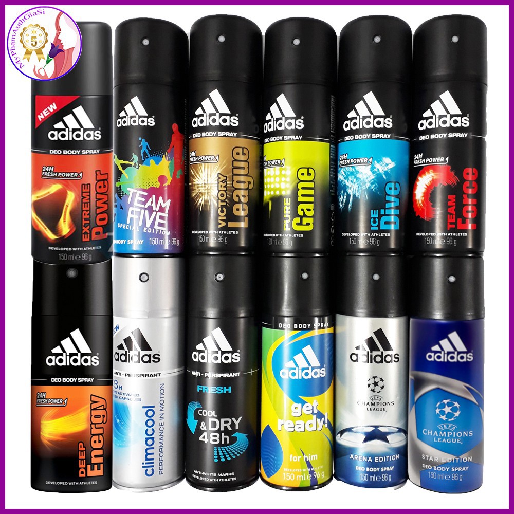 [G01] XỊT KHỬ MÙI TOÀN THÂN NAM ADIDAS DEO BODY SPRAY 24H 150ML FRANCE PHÁP S015