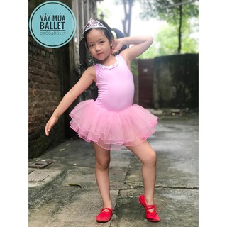 Váy múa ballet viền ren cổ