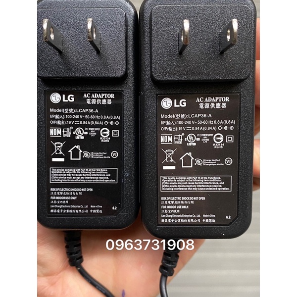 Adapter sạc màn hình máy tính LG 19V 0.84A hàng chính hãng