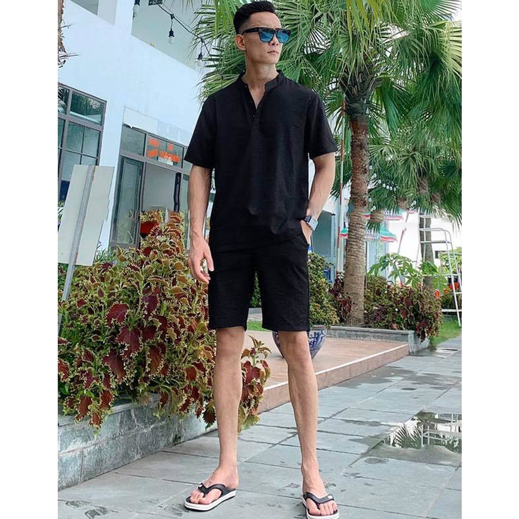 [Bộ] Quần Áo Đũi Cộc Tay Nam Set Đũi Cộc Tay Chất Mặc Hè Mát Thông Hơi Thoáng Khí Trẻ Trung