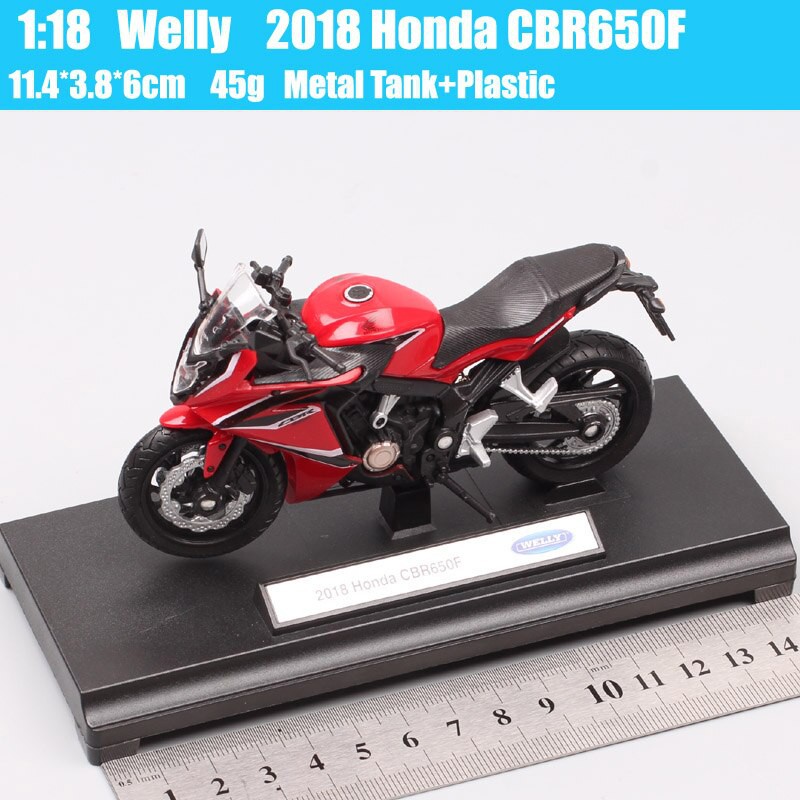 MÔ HÌNH XE MOTO Siêu xe HONDA CBR 650F 2018 RED - WELLY tỷ lệ 1:18