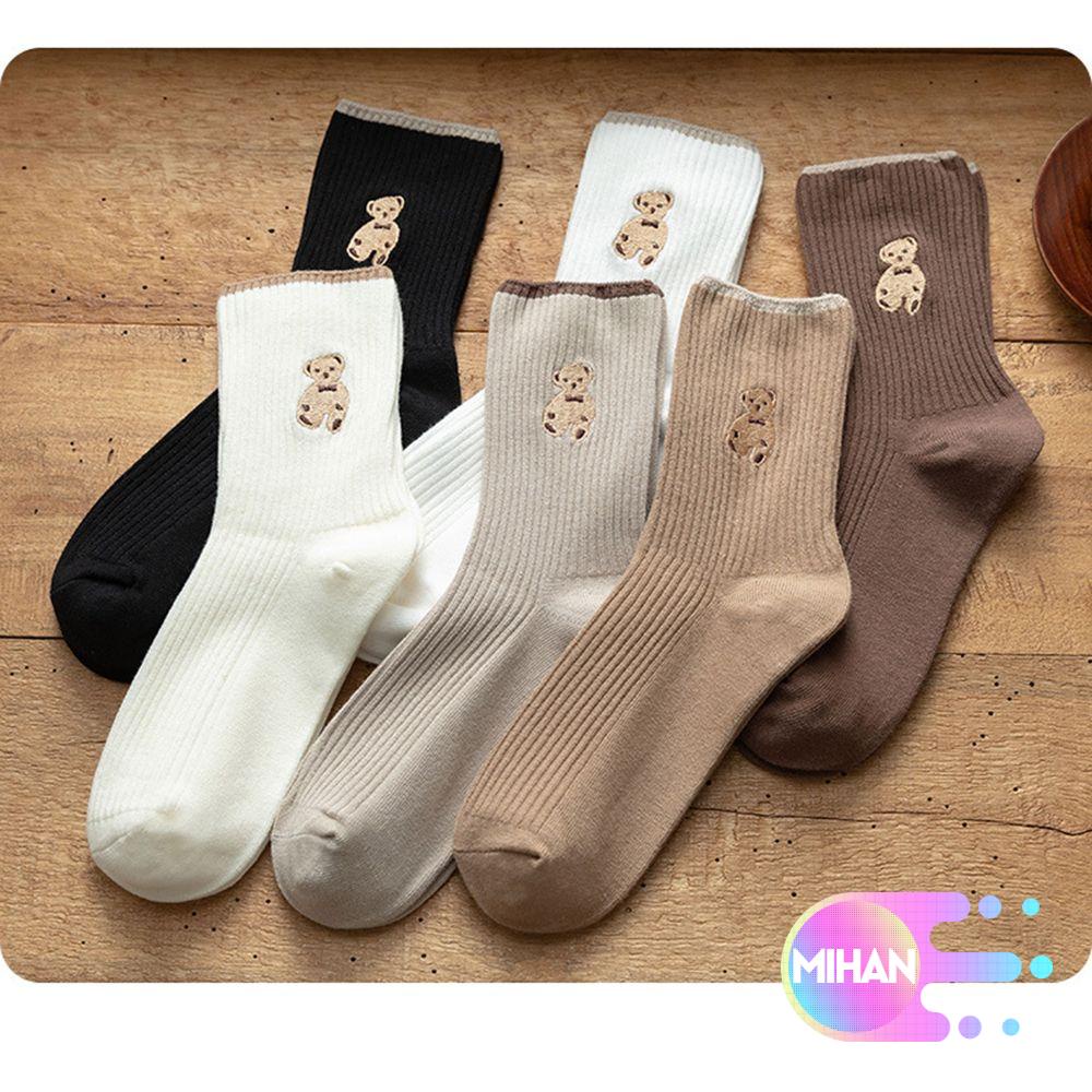 Vớ cotton hình gấu đáng yêu thoáng khí giữ ấm thời trang cho nam và nữ