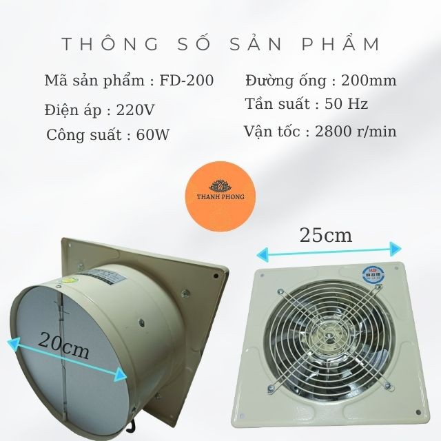 [Mã 44ELSALE2 giảm 7% đơn 300K] [Độ Bền Cao] Quạt Thông Gió Hút Mùi Nối Ống Thông Khí Phi 150 200 250 300