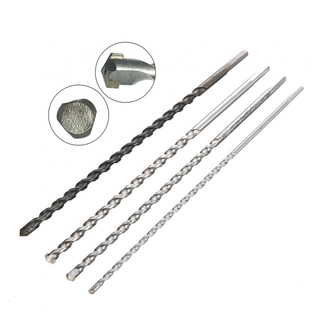 Mũi Khoan Bê Tông Hình Tam Giác Bằng Hợp Kim 300mm Đường Kính 6/8/10/12mm Màu Sắc