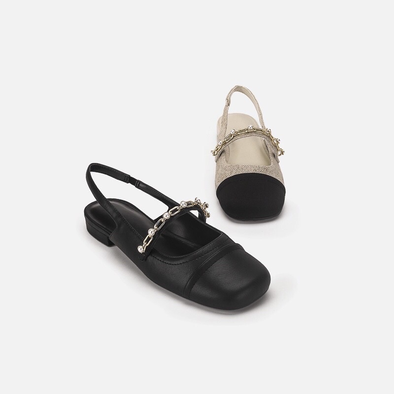 Giày nữ bệt C.K hở gót full box[HÀNG SẴN]( chân mảnh nên lùi size)