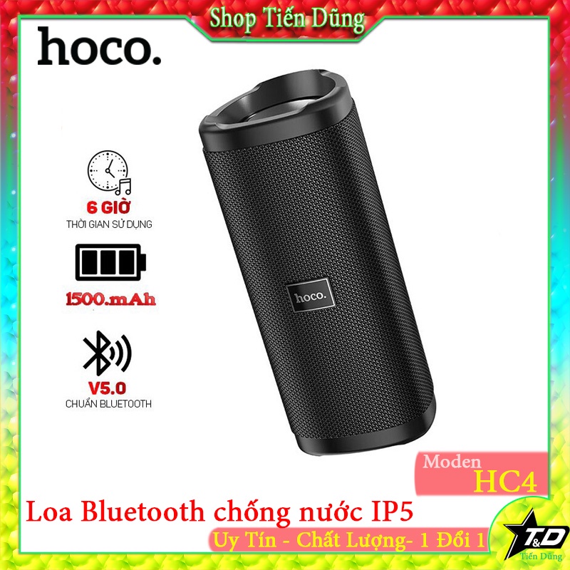 [Mã ELHACE giảm 4% đơn 300K] Loa Di Động Bluetooth Hoco HC4 Hỗ Trợ USB Thẻ Nhớ Radio khả năng chống nước pin 1500mAh