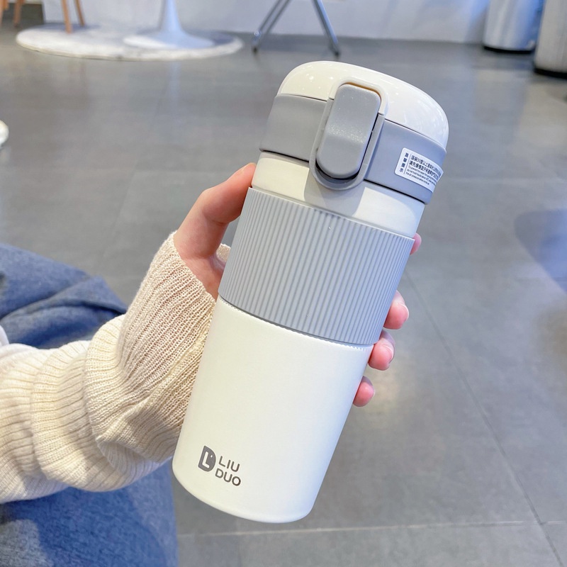Bình nước giữ nhiệt có ống hút dung tích 430ml thiết kế đơn giản sáng tạo