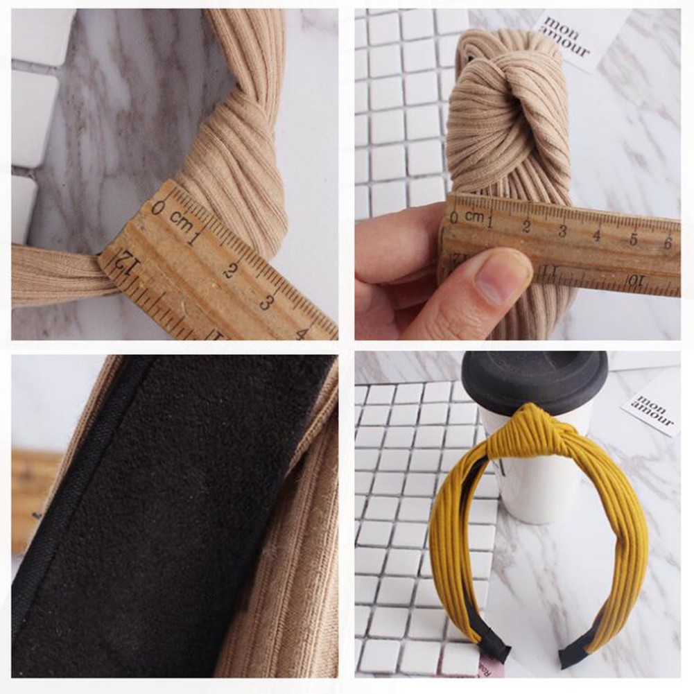 Cài tóc bản to thiết kế nút thắt thời trang cổ điển