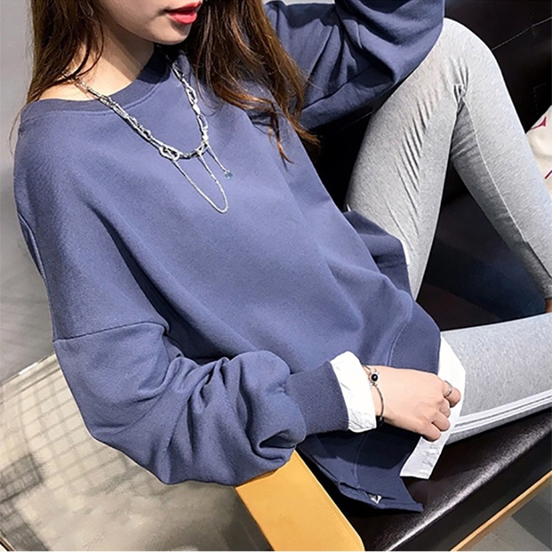 Áo Nỉ Dài Tay Giả Hai Lớp Form Rộng Thời Trang