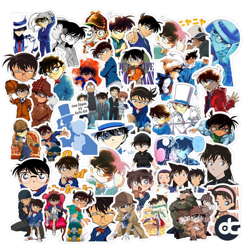 Hình dán sticker Conan Detective - Set 10/50/80 - Giấy Decal Đẹp Chống Nước Size 4-5 cm