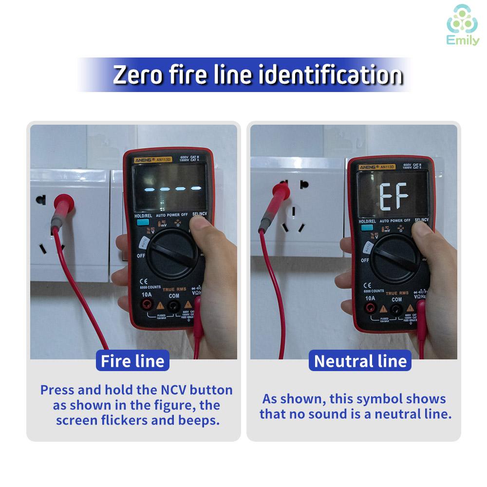 Đồng hồ vạn năng Aneng An113D màn hình lcd đếm đến số 6000 Dc/Ac
