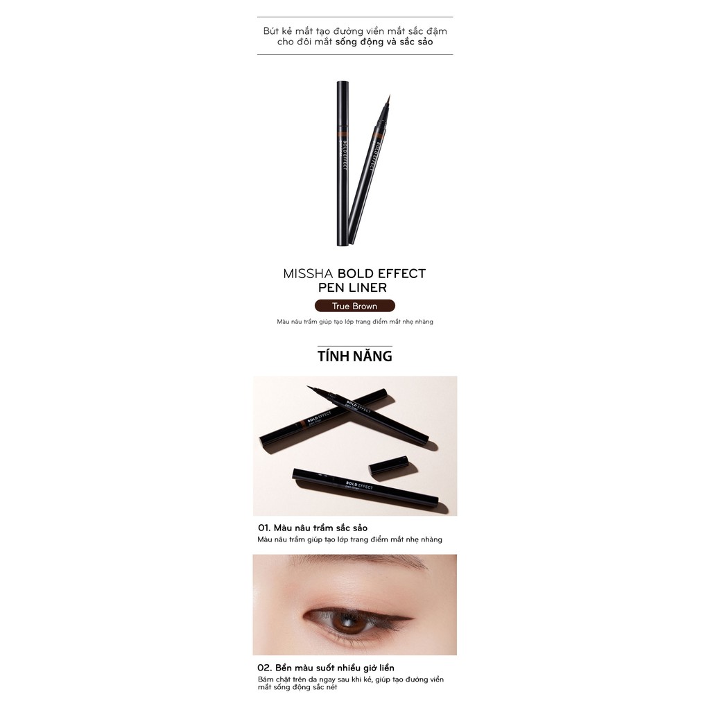 {THANH LÝ} Dạ Kẻ Mắt Màu Nâu Chống Nước Hàn Quốc Aritaum & Missha Eye Liner #Brown | BigBuy360 - bigbuy360.vn