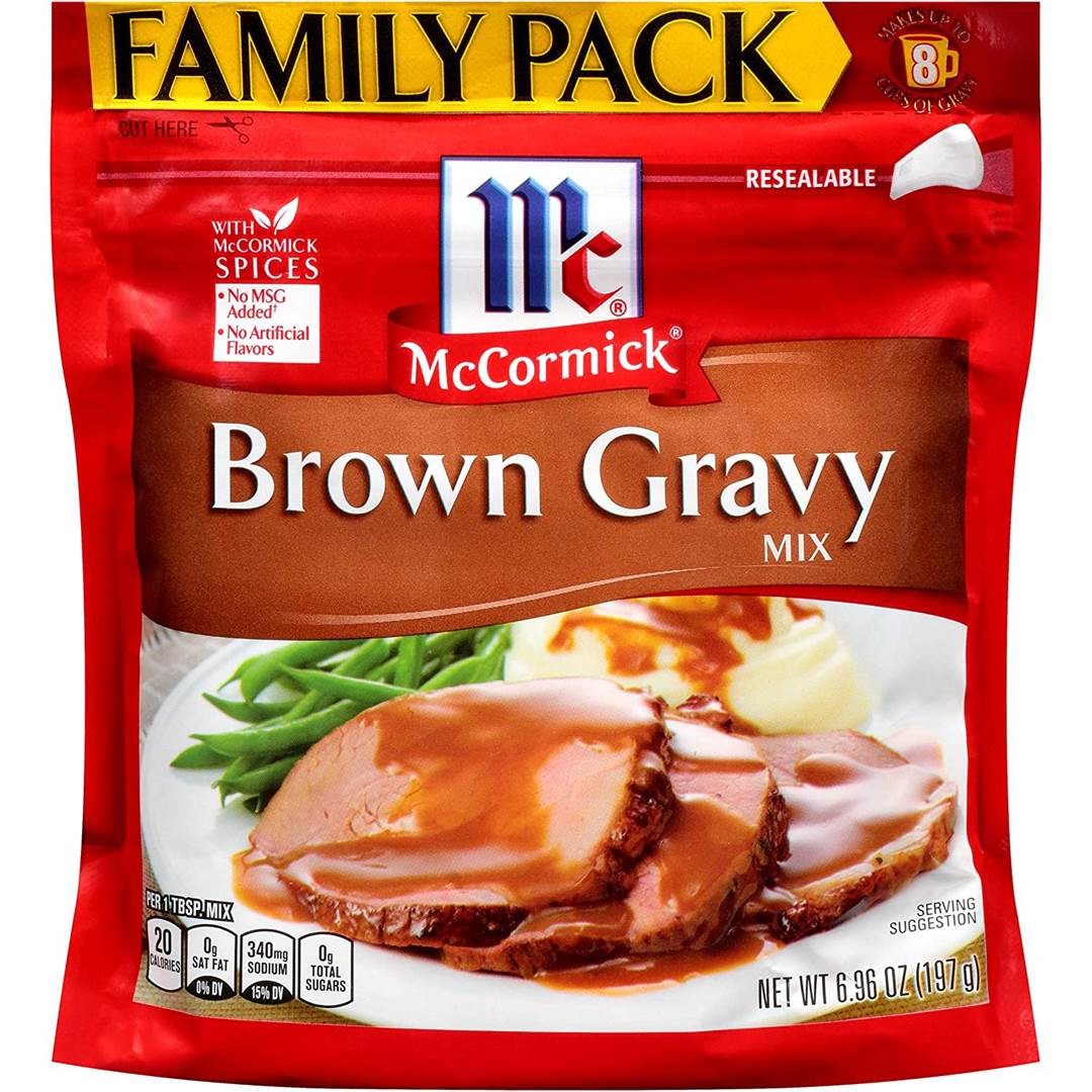 BỘT SỐT, CHẤM THỊT NƯỚNG, RAU CỦ XÀO McCormick Family Pack Brown Gravy Mix 197g (6.96 oz)