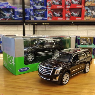 [FREESHIP] Xe mô hình trưng bày ô tô Cadillac Escalade hãng Welly FX tỉ lệ 1/24 màu đen