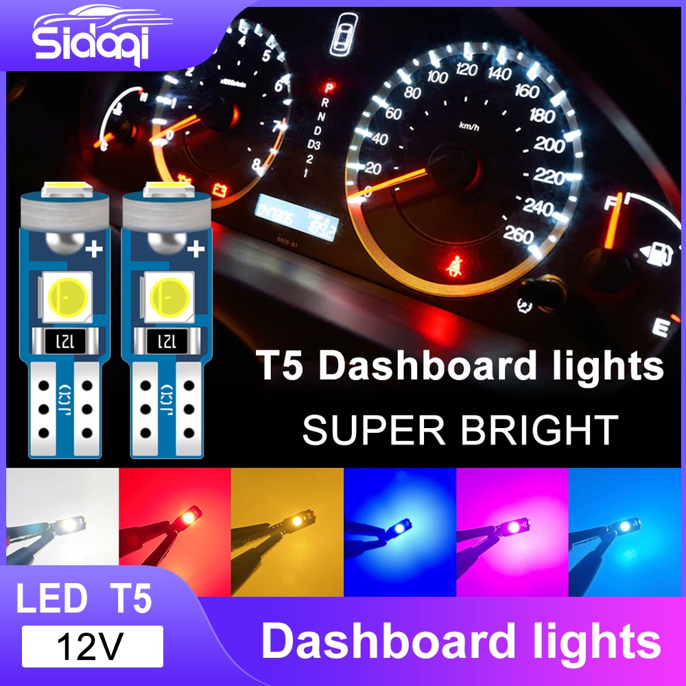 5 mảnh Bóng Đèn LED T5 Cho Nội Thất Xe Hơi đèn cốp gắn mặt đồng hồ demi xe máy 12V LED cho kim báo số ô tô