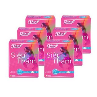 Lốc 6 gói Băng vệ sinh Diana siêu thấm siêu mỏng cánh gói 8 miếng date mới