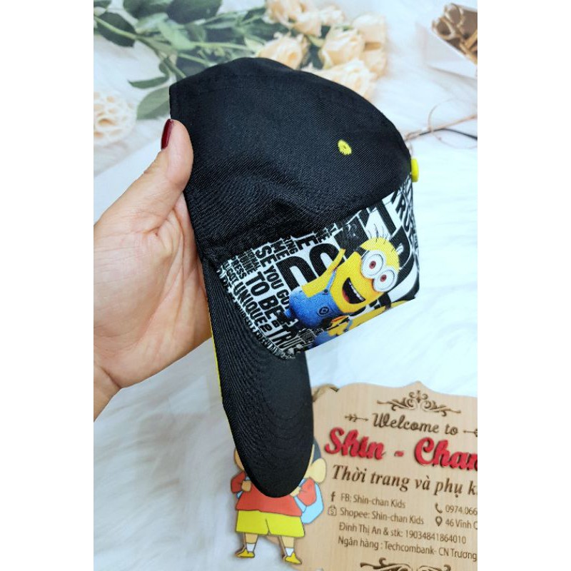 6-10 tuổi, Mũ nón lưỡi trai Hiphop HM xuất dư - Minion đen