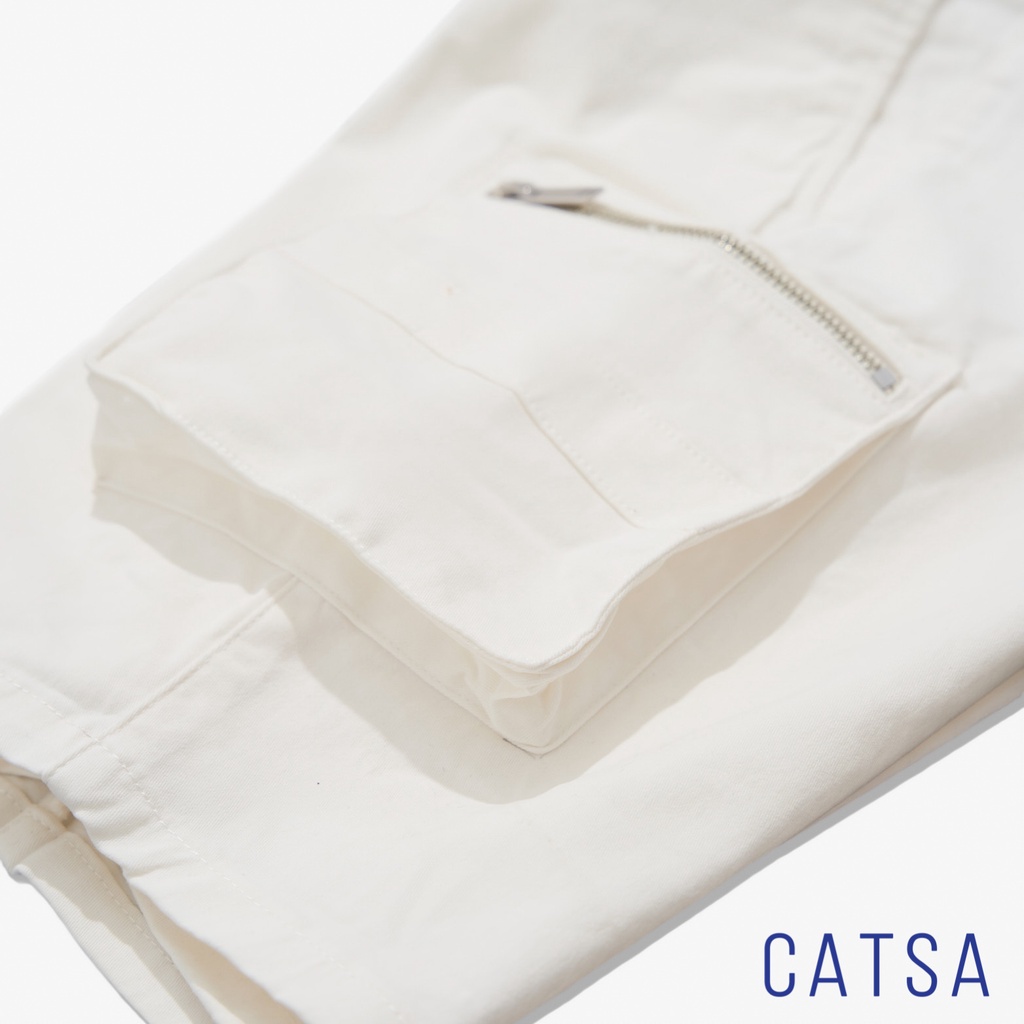 Quần short kaki trắng túi hộp CĂN HỘ, phong cách, trẻ trung, năng động CATSA QSK088