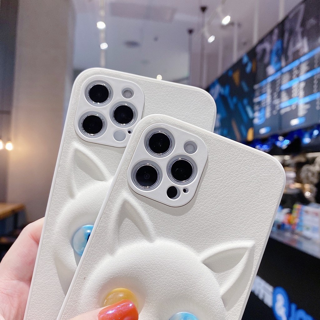 Ốp điện thoại da thiết kế họa tiết mèo 3D đáng yêu thích hợp cho IPHONE 7P 8P X XR XS XS MAX 11 11 PRO MAX 12