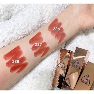 Son 3CE Matte Lip Color vỏ vàng 226 227 228