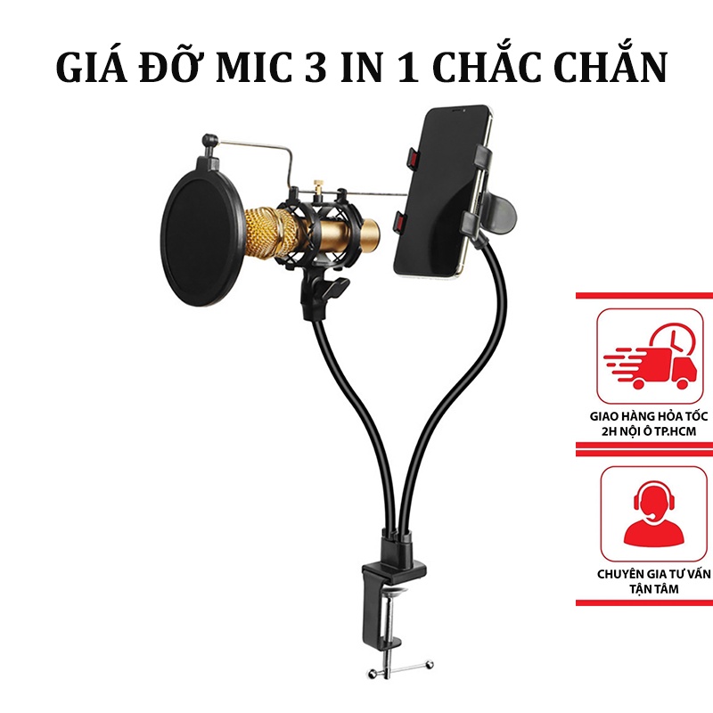 Giá đỡ mic thu âm, livestream karaoke 3 in 1 chắc chắn TL779