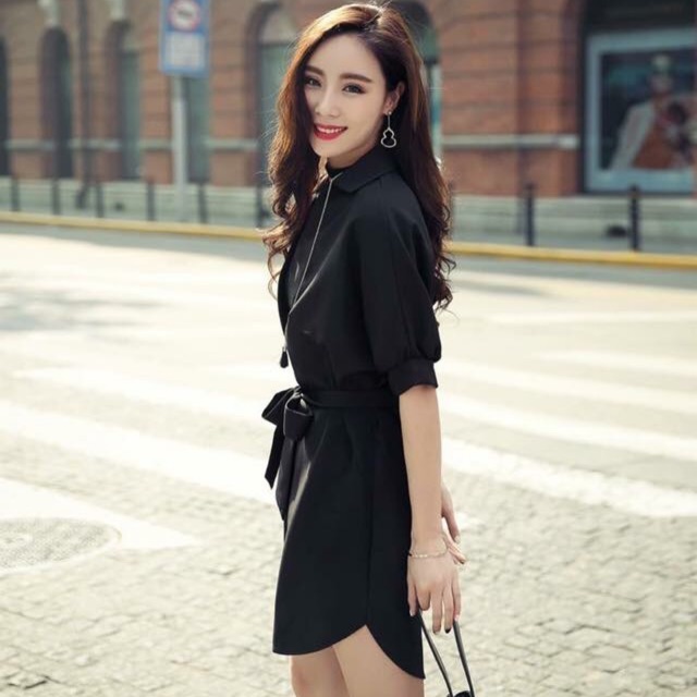 VÁY SUÔNG ĐEN CHẤT TRƯỢT THÁI CO GIÃN NHẸ ( ảnh thật trải thảm - có video quay) | BigBuy360 - bigbuy360.vn