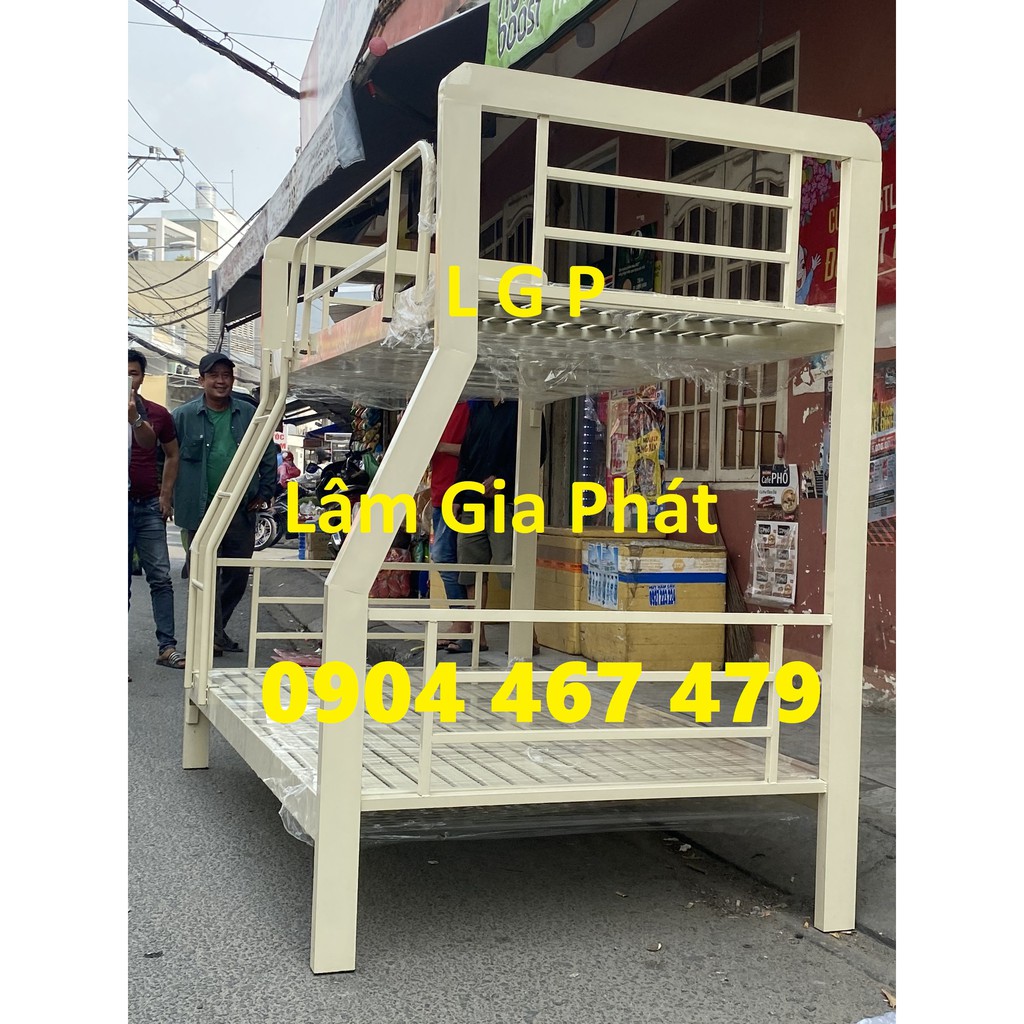 Giường tầng sắt hộp cao cấp sắt hộp 4x9 mẫu 1mx1m2