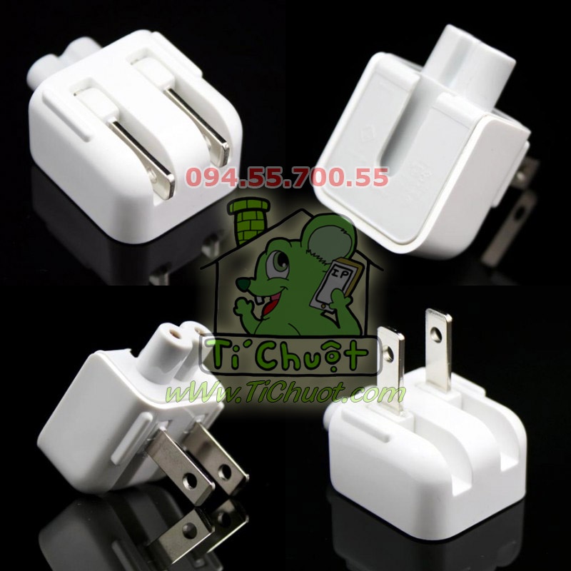 Đầu Chuyển 2 Chấu Chân Gấp Dẹt Sạc MacBook/ iPad