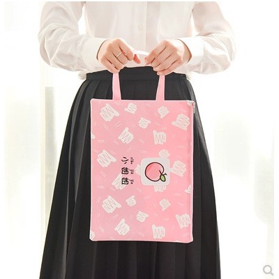 Hộp bút vải đào dẹt to A5 Hb184 hộp bút cute hộp bút dễ thương