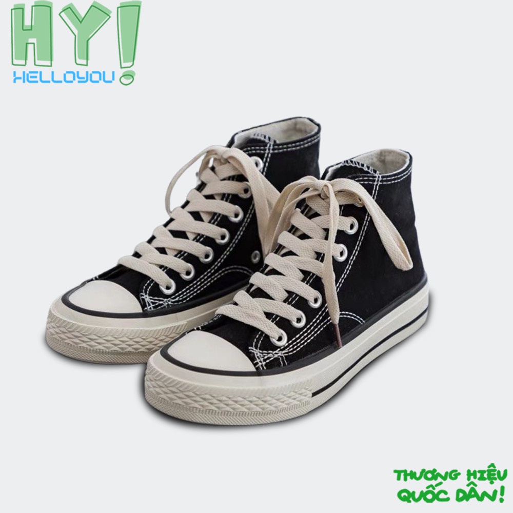 Giày Thể Thao, Giày Sneaker Hellyou mẫu CV All Star cổ cao, Nam Nữ Đen, Trắng Bản Siêu Cấp 2022