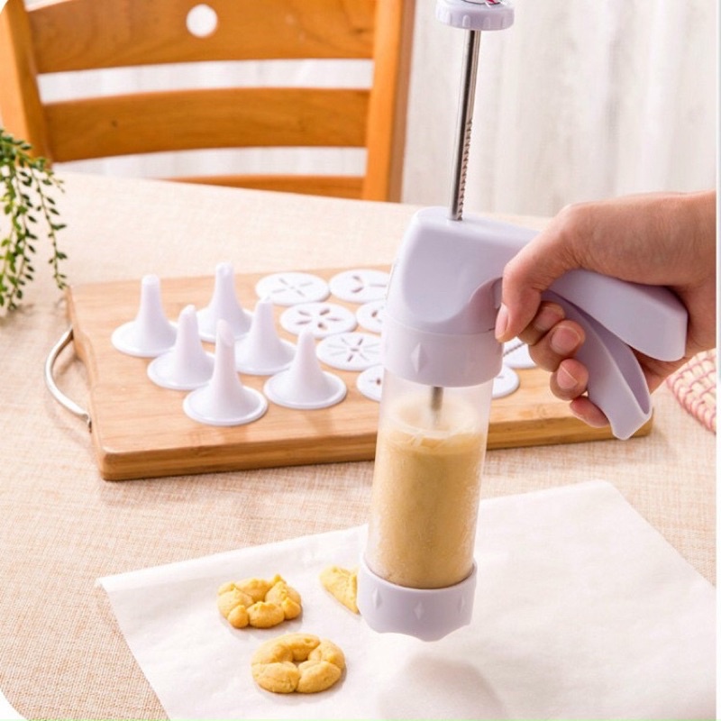 DỤNG CỤ LÀM BÁNH QUY GỒM 19 KHUÂN, DỤNG CỤ XỊT BỘT